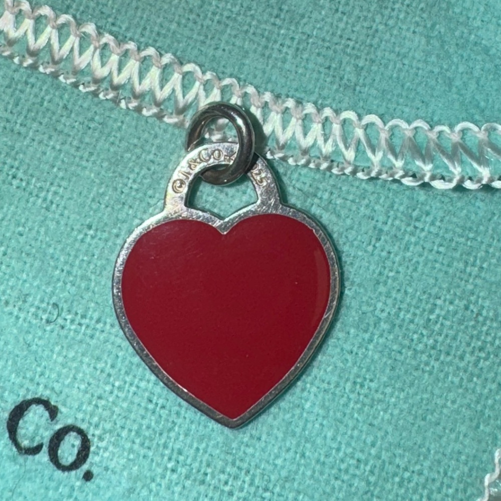 Tiffany & Co. RED enamel heart charm